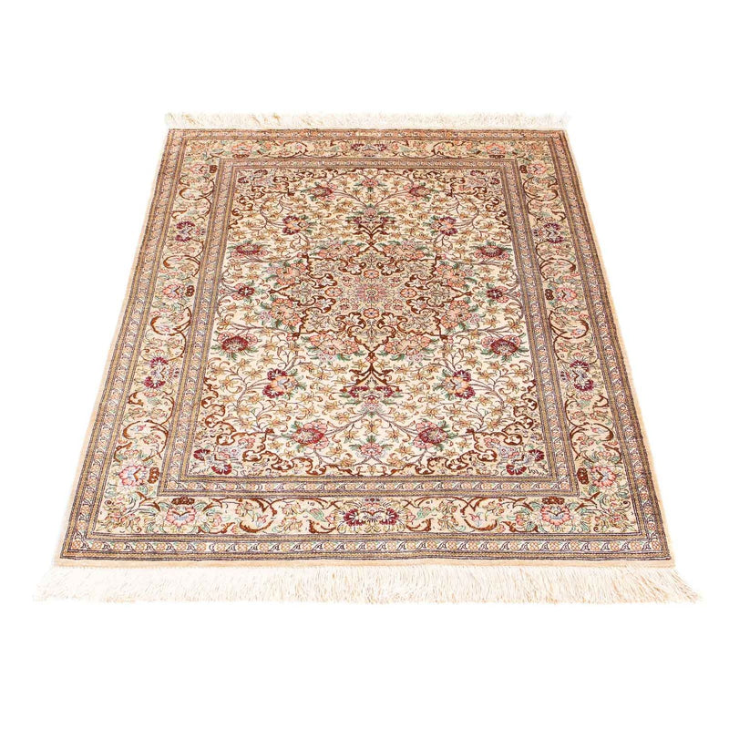 Alfombra persa - Ghom - 117 x 81 cm - beige