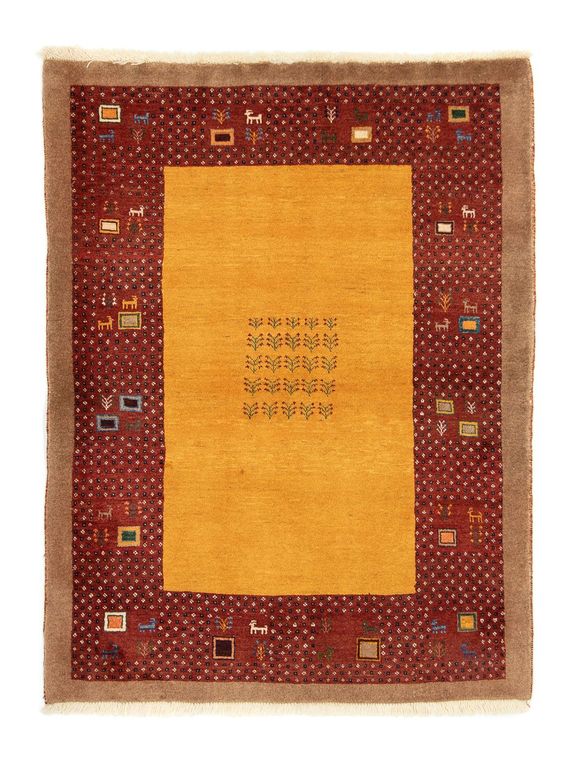 Alfombra Gabbeh - Loribaft Persa - 150 x 110 cm - oro