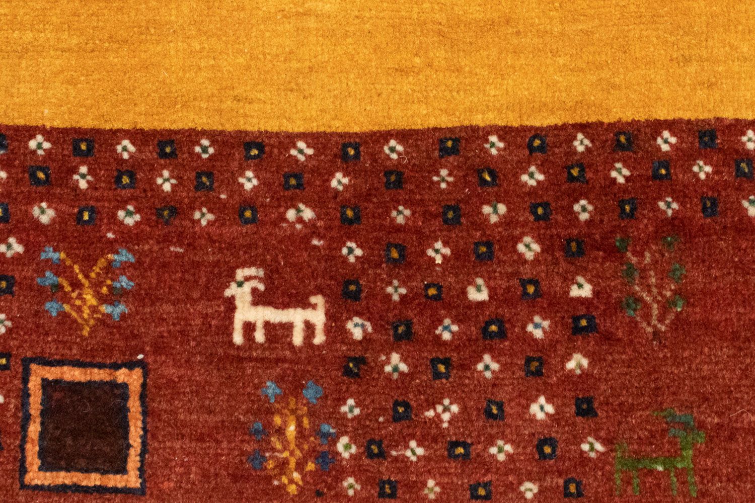 Alfombra Gabbeh - Loribaft Persa - 150 x 110 cm - oro
