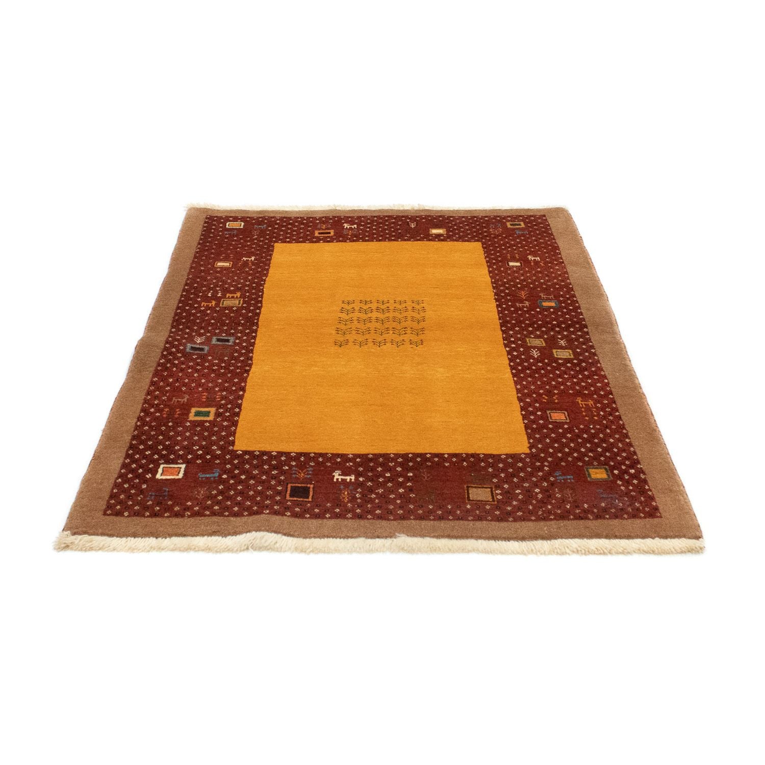 Alfombra Gabbeh - Loribaft Persa - 150 x 110 cm - oro