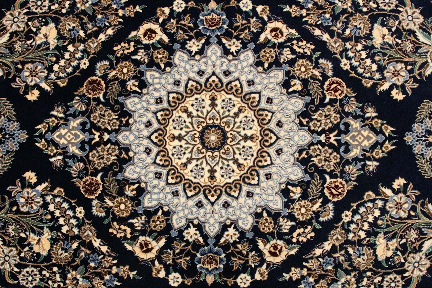 Alfombra Persa - Nain - Prima - 151 x 100 cm - azul oscuro