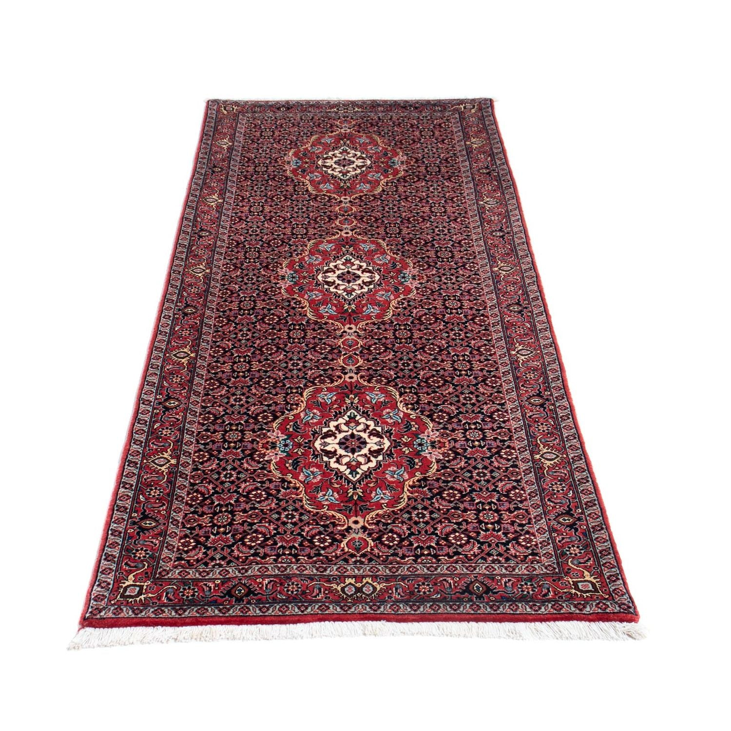 Alfombra de pasillo Alfombra persa - Bidjar - 202 x 75 cm - rojo