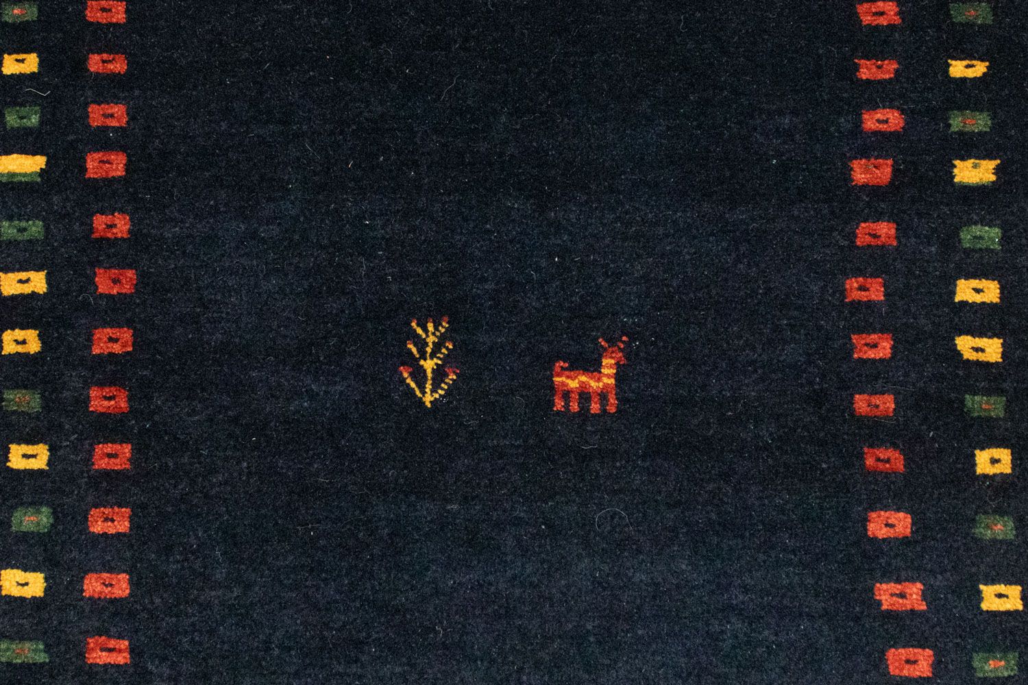 Alfombra Gabbeh - Loribaft Persa - 147 x 104 cm - azul oscuro