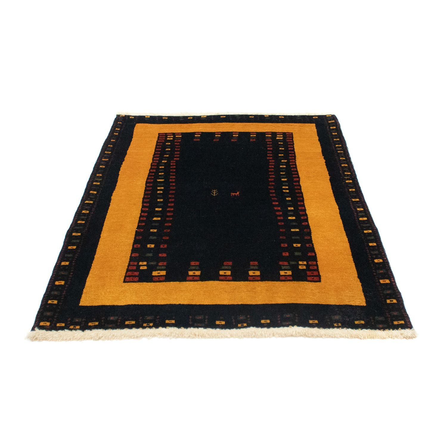 Alfombra Gabbeh - Loribaft Persa - 147 x 104 cm - azul oscuro