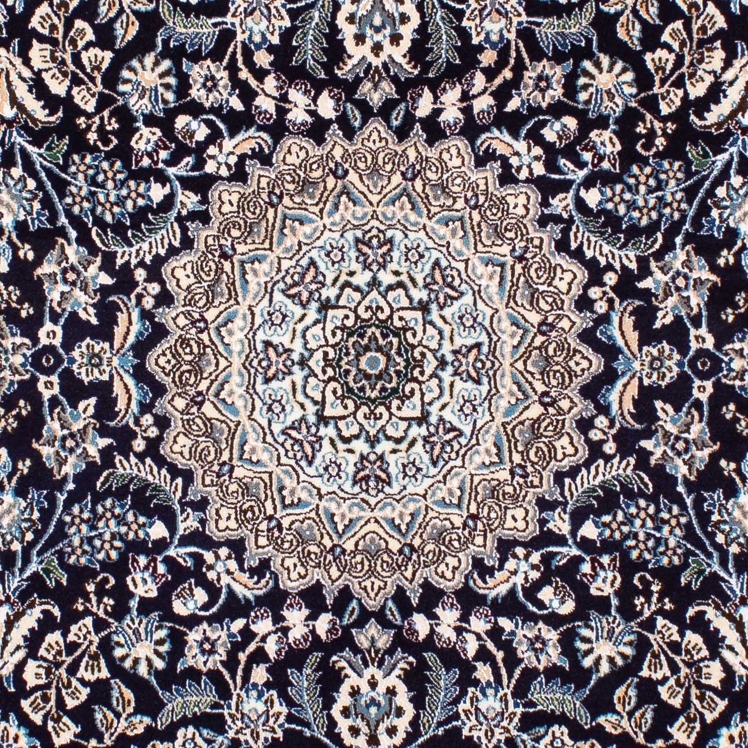 Alfombra Persa - Nain - Real cuadrado  - 153 x 146 cm - rojo oscuro