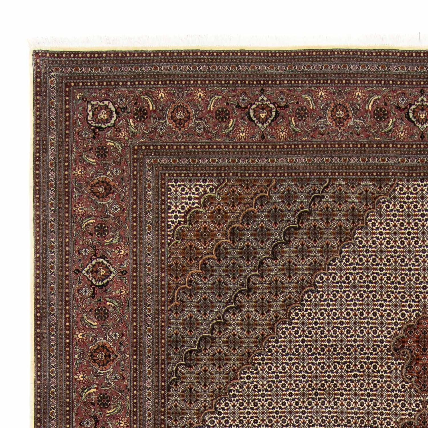 Alfombra persa - Tabriz - 350 x 250 cm - marrón oscuro