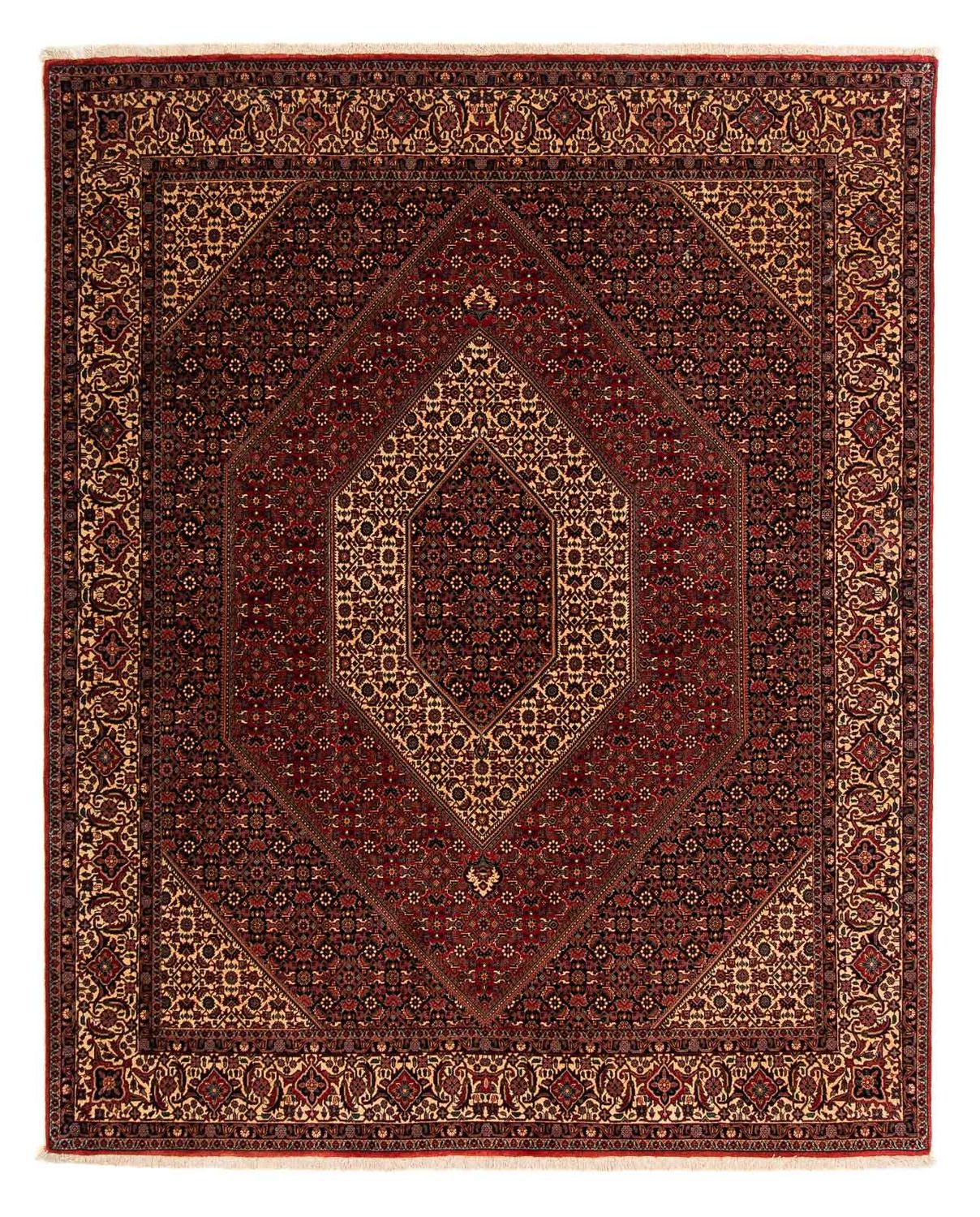 Alfombra persa - Bidjar - 248 x 200 cm - rojo oscuro