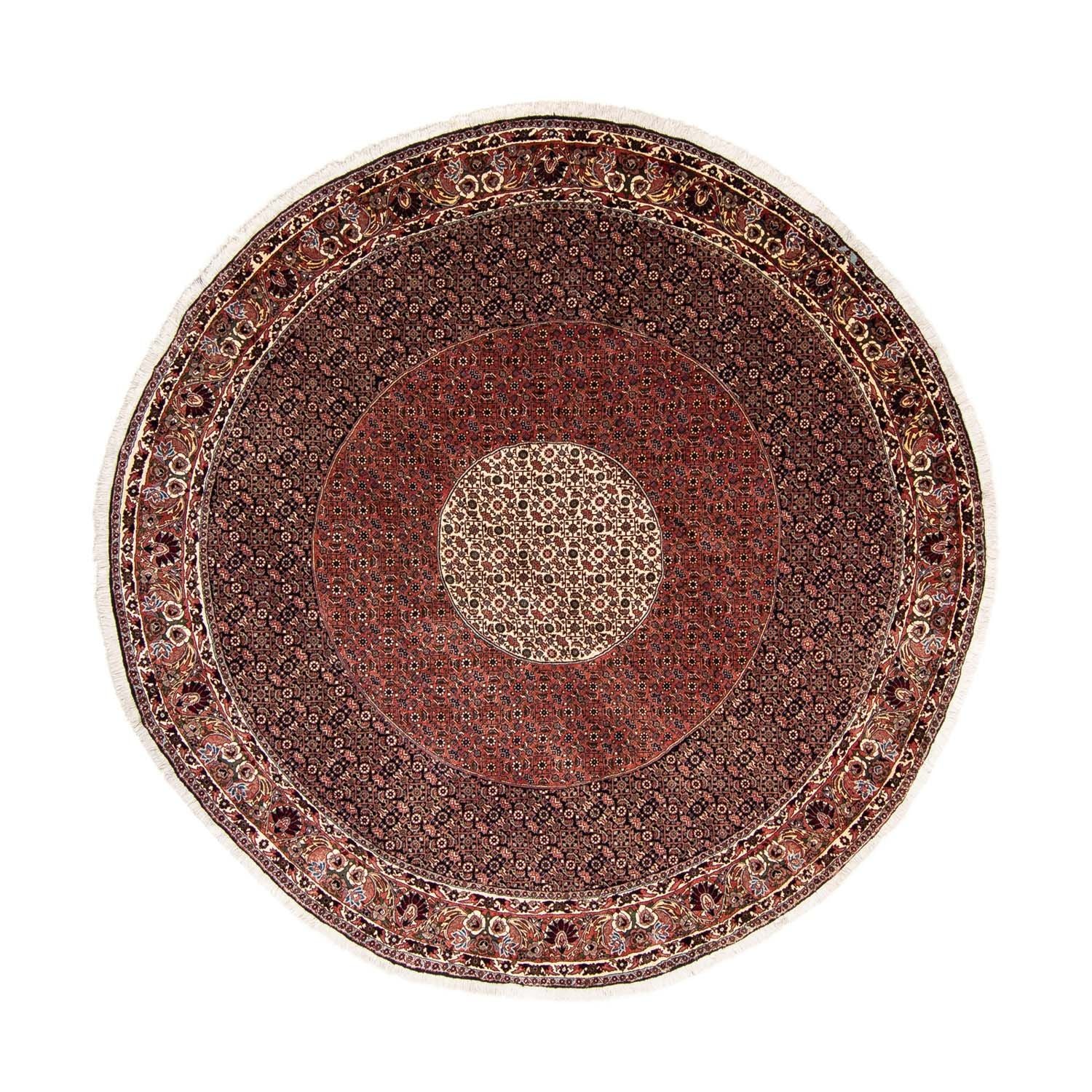 Alfombra persa - Bidjar redondo  - 260 x 260 cm - rojo oscuro