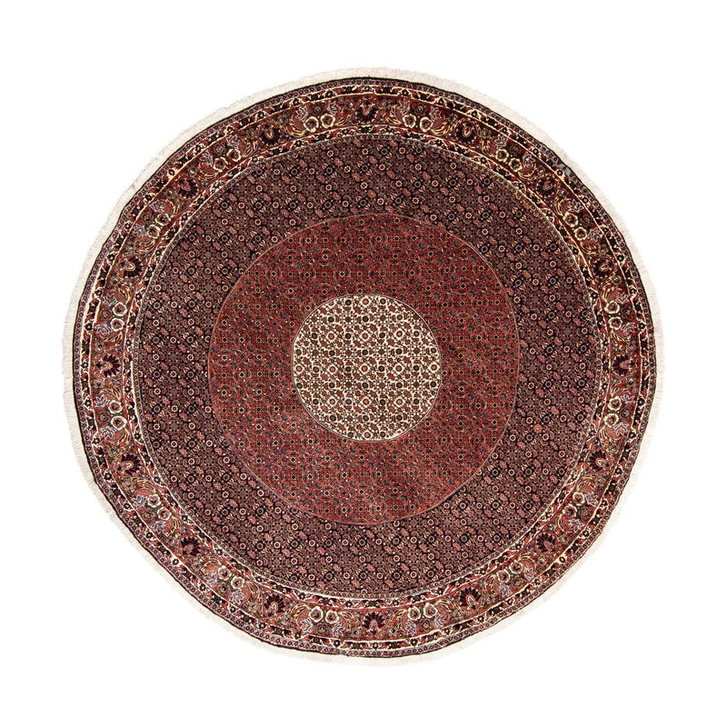 Alfombra persa - Bidjar redondo  - 260 x 260 cm - rojo oscuro