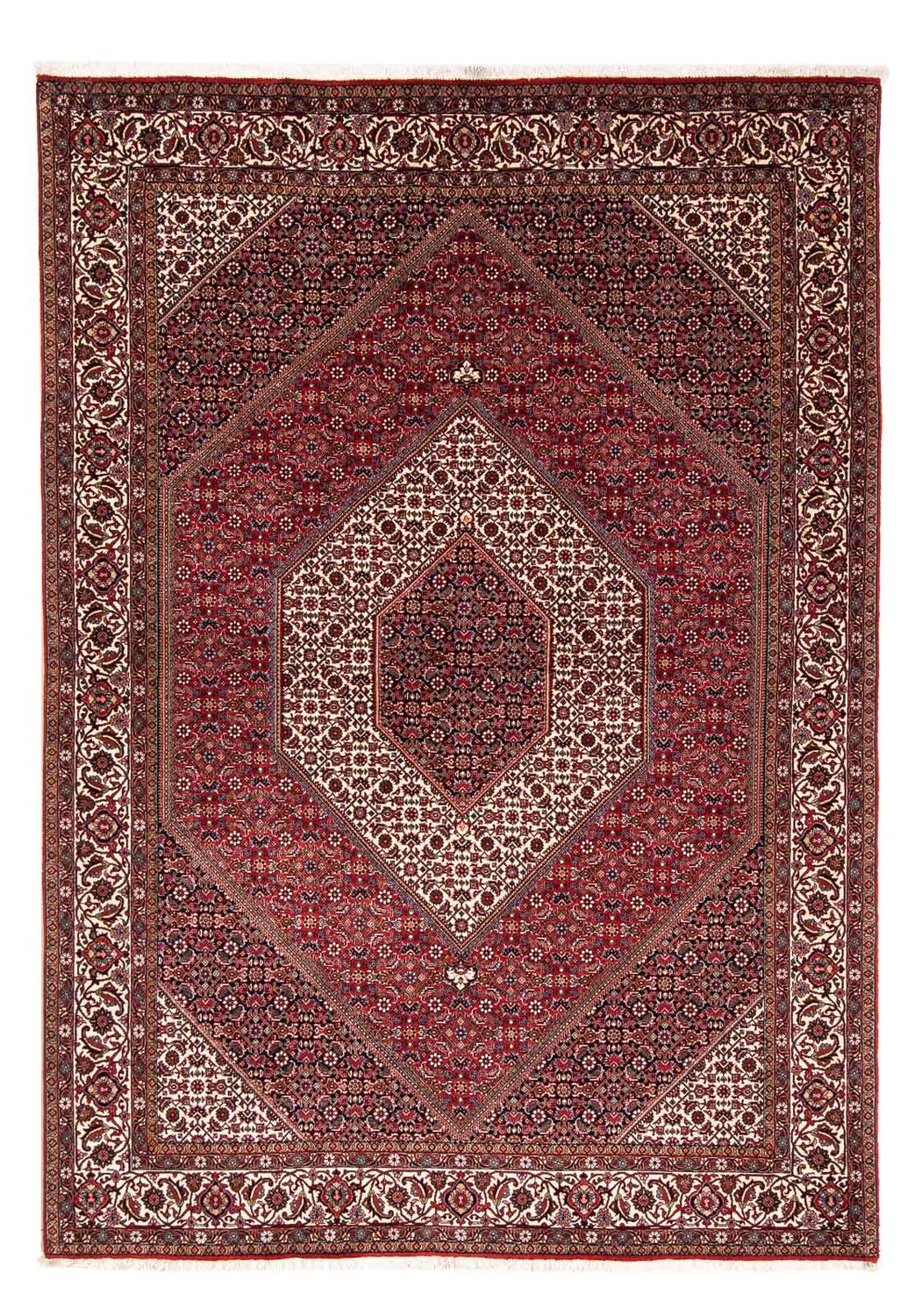 Alfombra persa - Bidjar - 246 x 171 cm - rojo oscuro