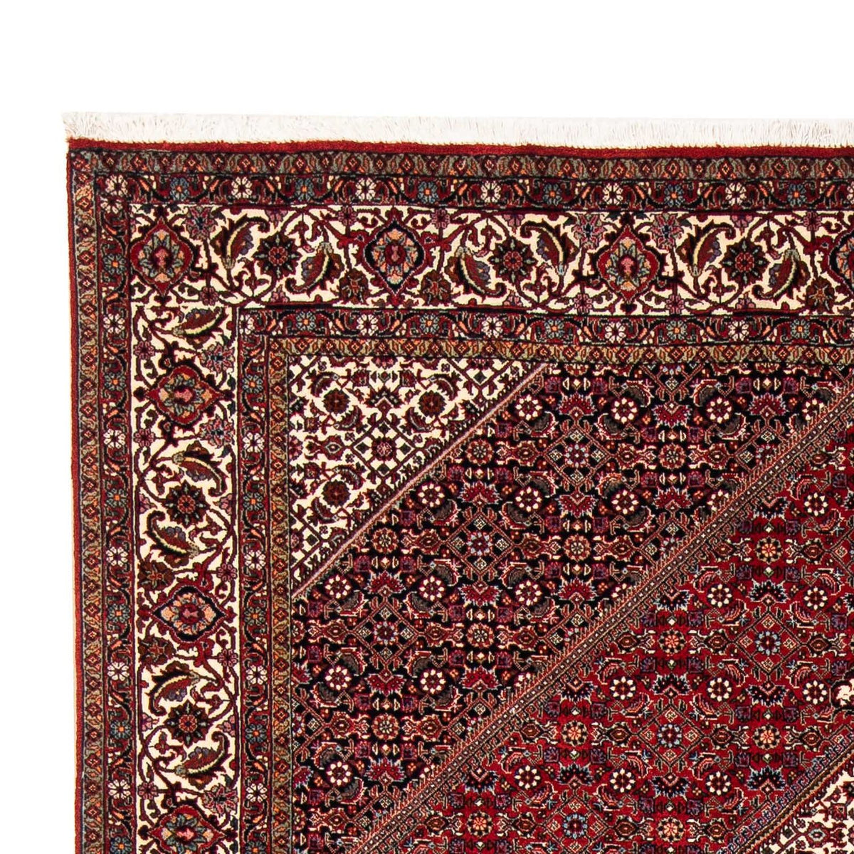 Alfombra persa - Bidjar - 246 x 171 cm - rojo oscuro