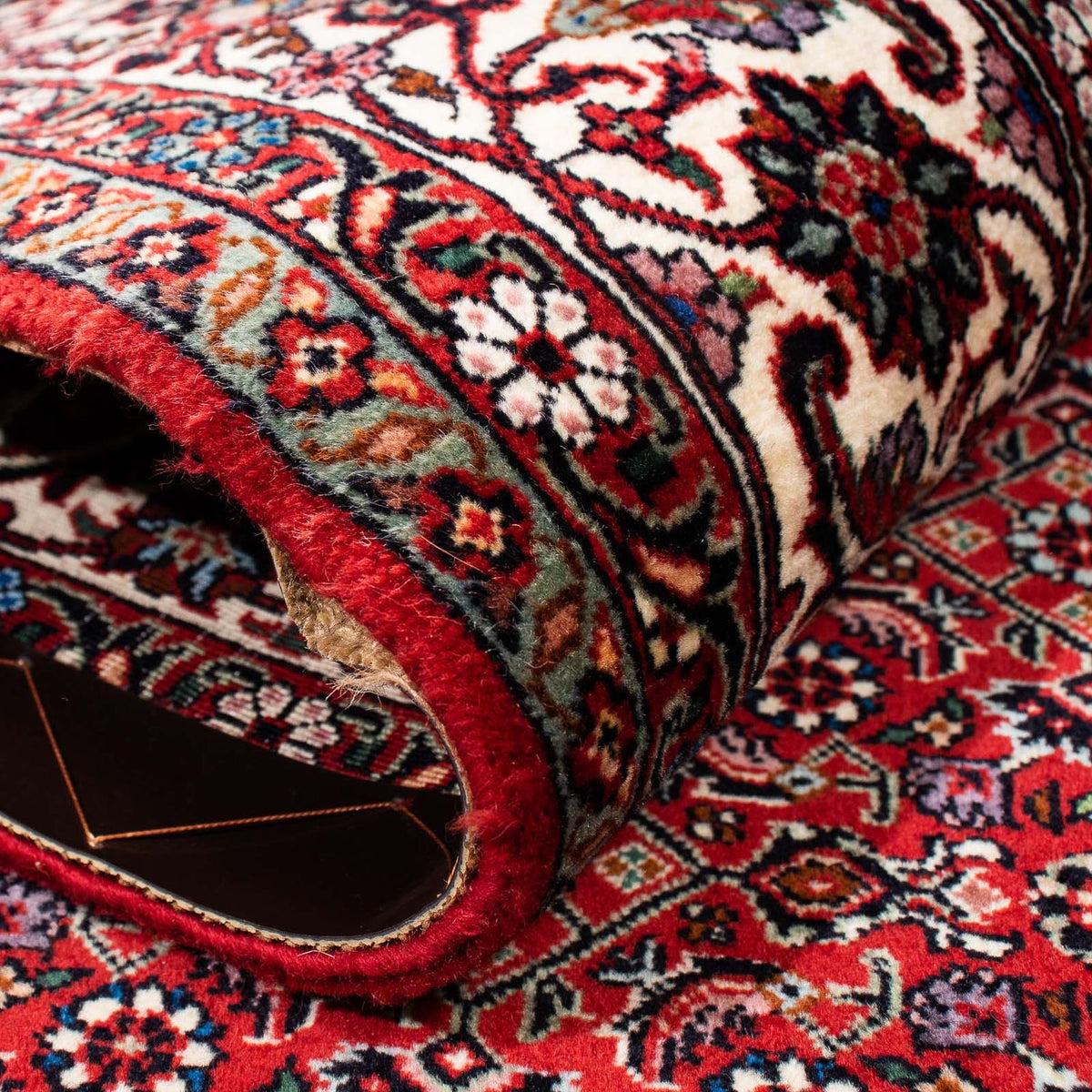 Alfombra persa - Bidjar - 246 x 171 cm - rojo oscuro