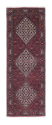 Alfombra de pasillo Alfombra persa - Bidjar - 205 x 74 cm - rojo oscuro