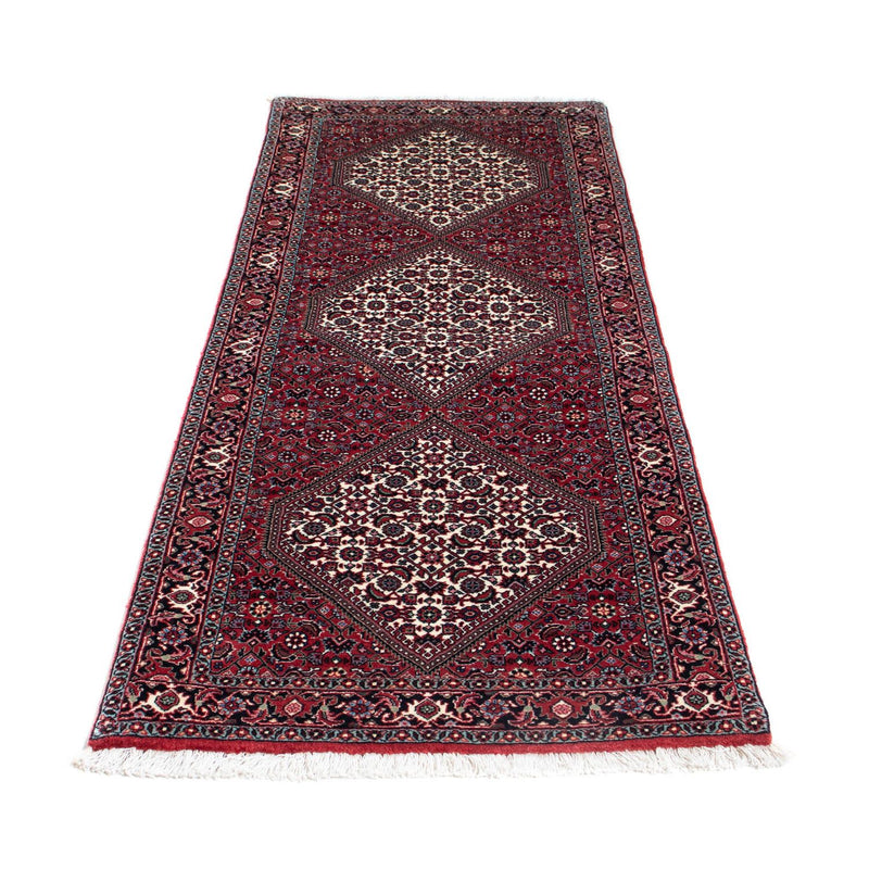 Alfombra de pasillo Alfombra persa - Bidjar - 205 x 74 cm - rojo oscuro