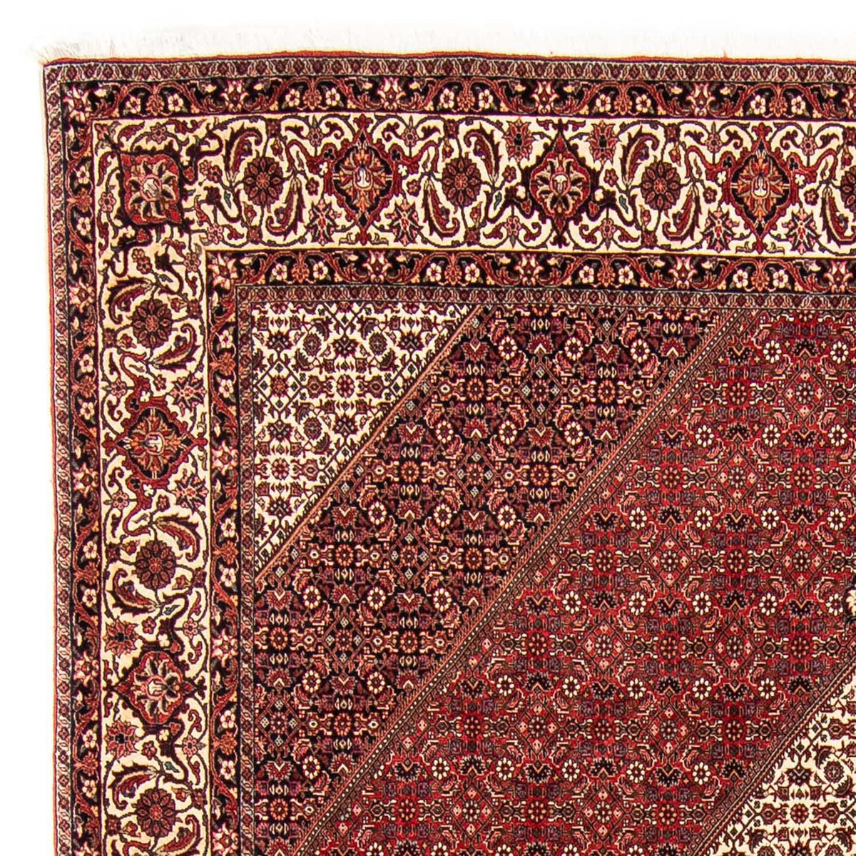 Alfombra persa - Bidjar - 304 x 251 cm - rojo oscuro