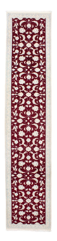Alfombra de pasillo Alfombra persa - Nain - 398 x 84 cm - rojo oscuro