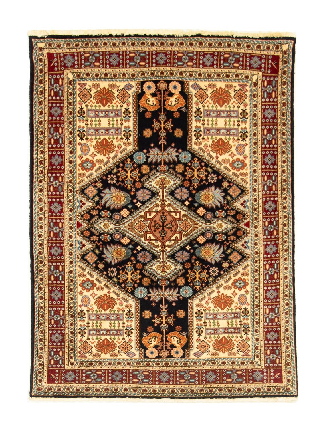 Alfombra persa - Nómada - 138 x 102 cm - negro