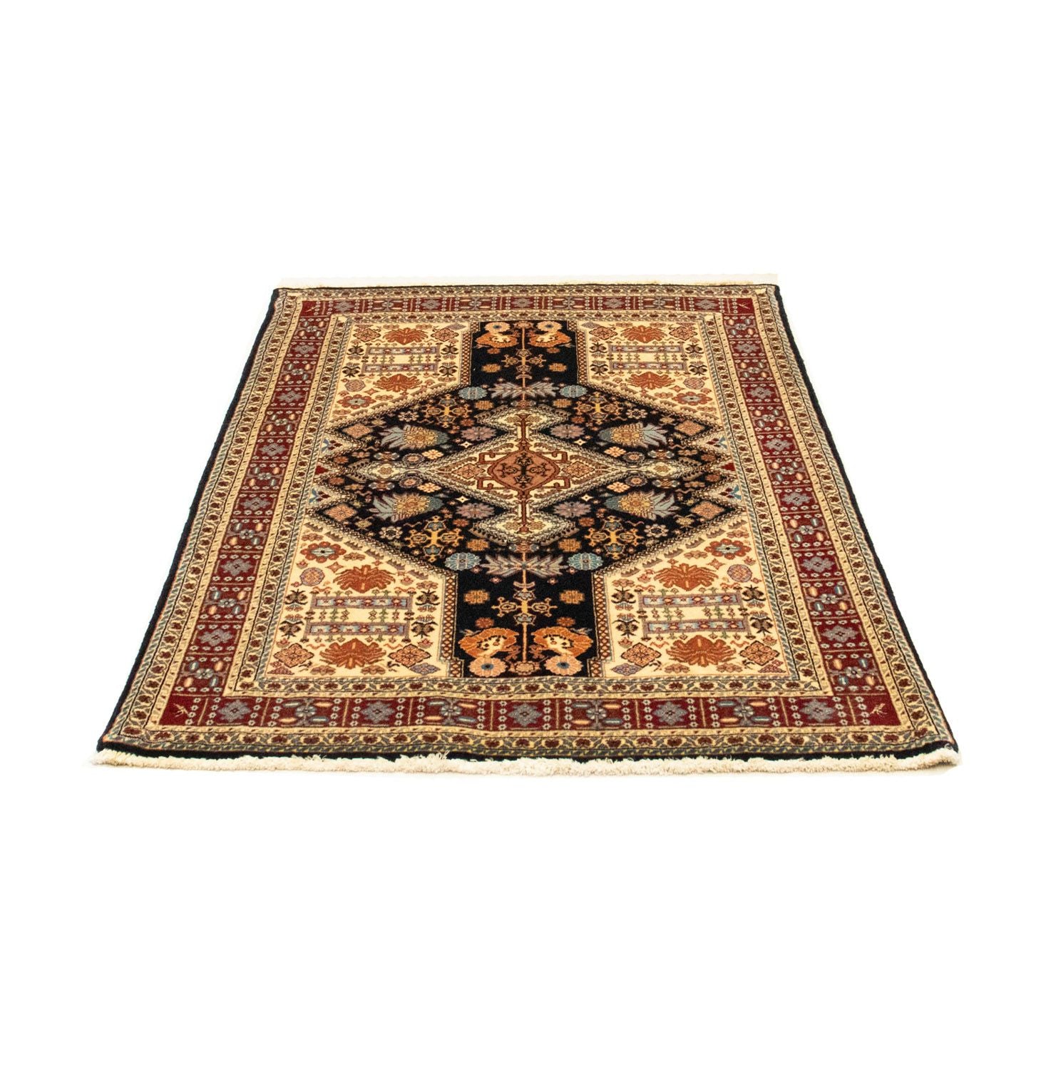 Alfombra persa - Nómada - 138 x 102 cm - negro