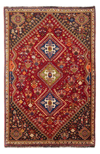 Alfombra persa - Nómada - 257 x 173 cm - rojo oscuro