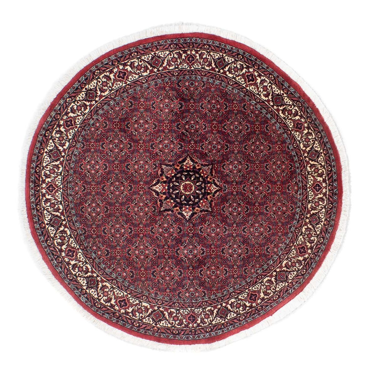 Alfombra persa - Bidjar redondo  - 150 x 150 cm - rojo oscuro