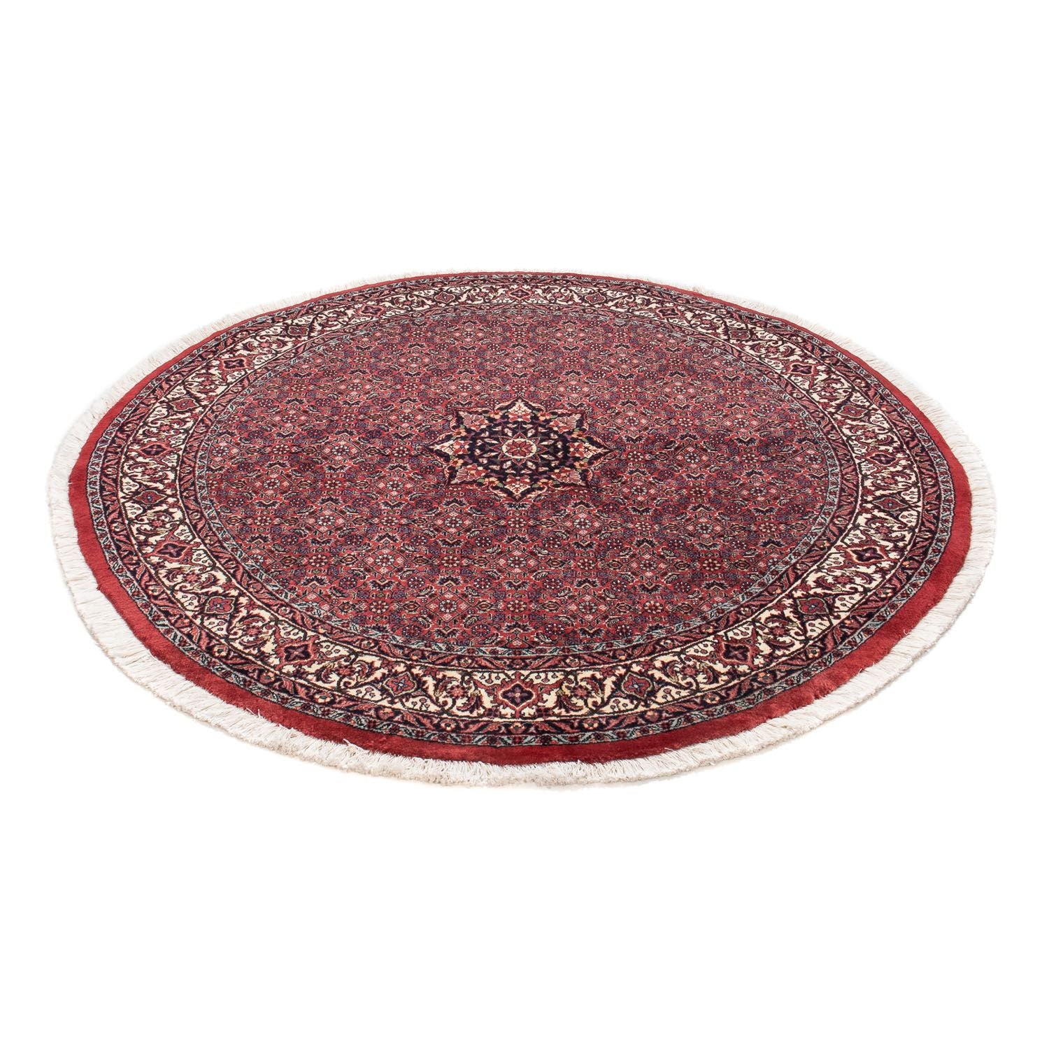 Alfombra persa - Bidjar redondo  - 150 x 150 cm - rojo oscuro