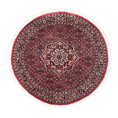 Alfombra persa - Bidjar redondo  - 100 x 100 cm - rojo oscuro