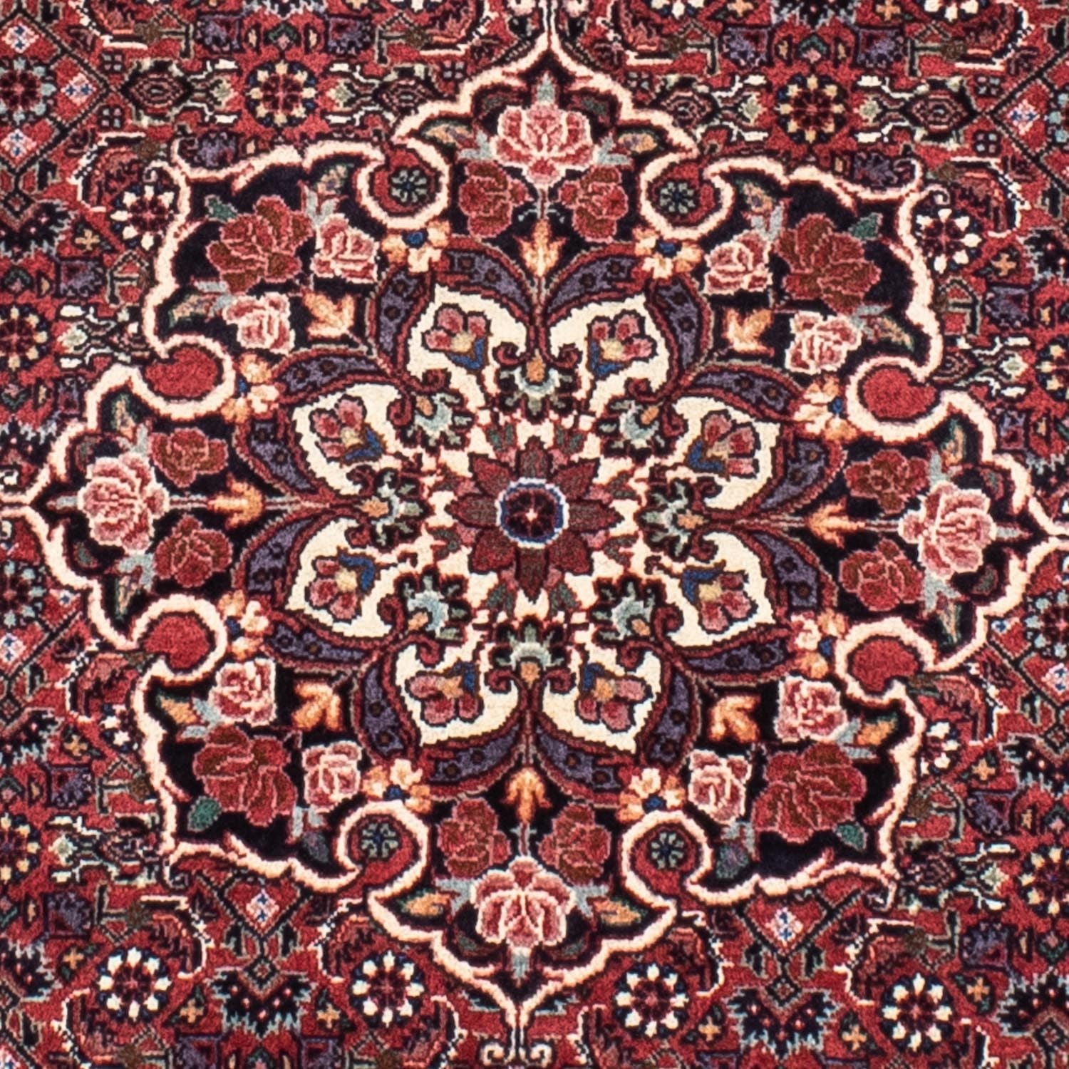Alfombra persa - Bidjar redondo  - 100 x 100 cm - rojo oscuro