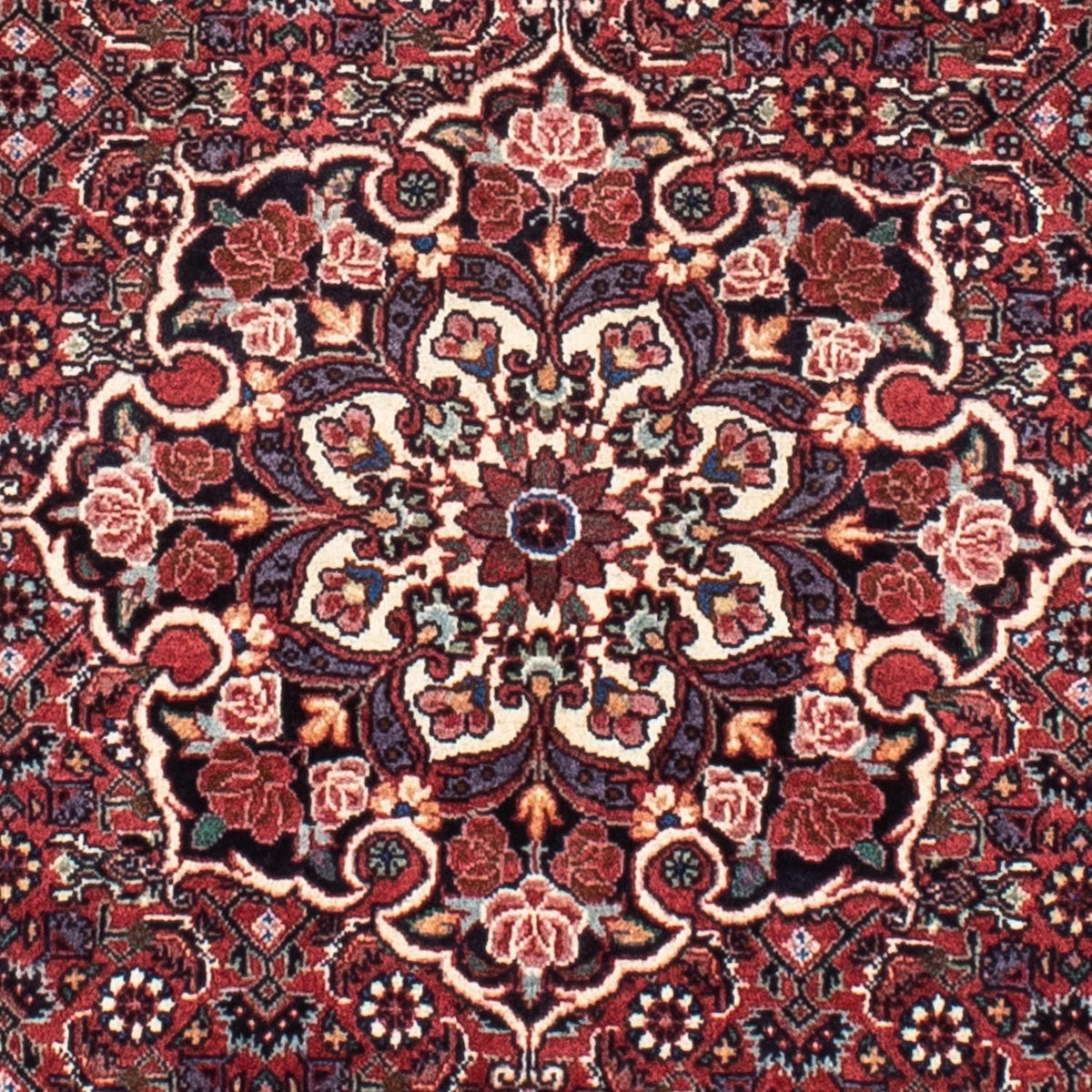 Alfombra persa - Bidjar redondo  - 100 x 100 cm - rojo oscuro