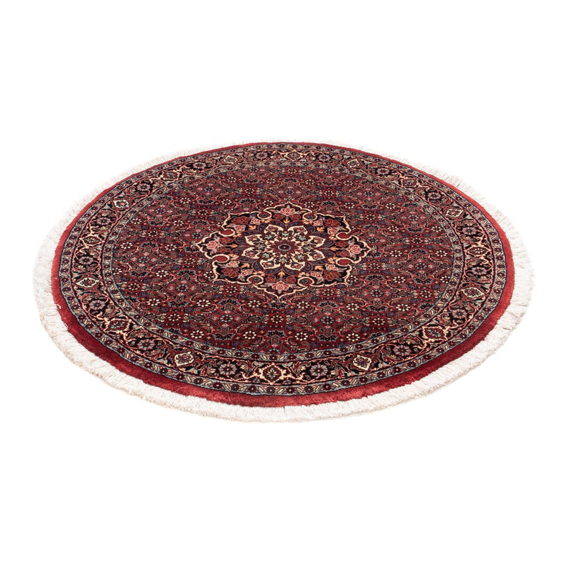 Alfombra persa - Bidjar redondo  - 100 x 100 cm - rojo oscuro