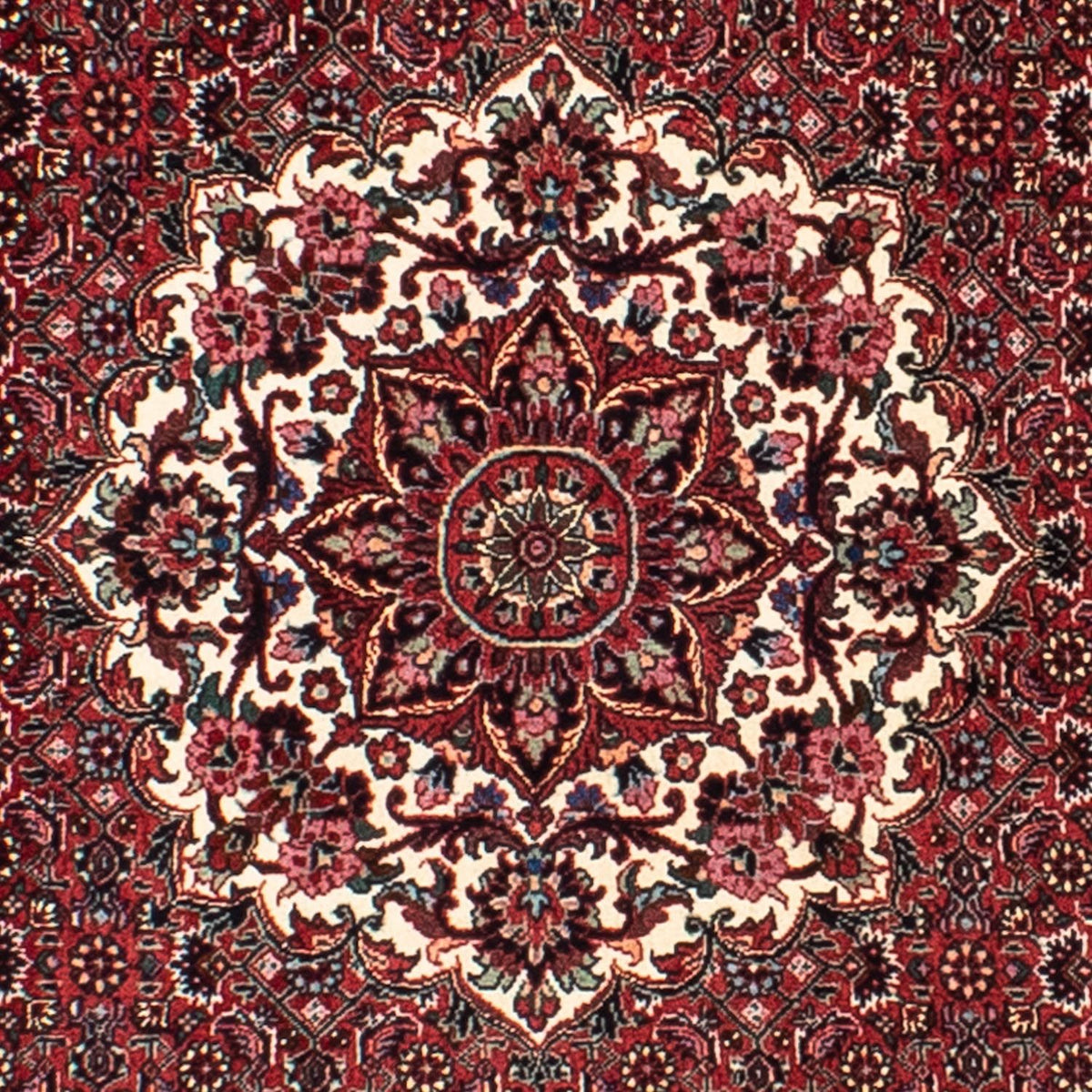 Alfombra persa - Bidjar redondo  - 150 x 150 cm - rojo oscuro