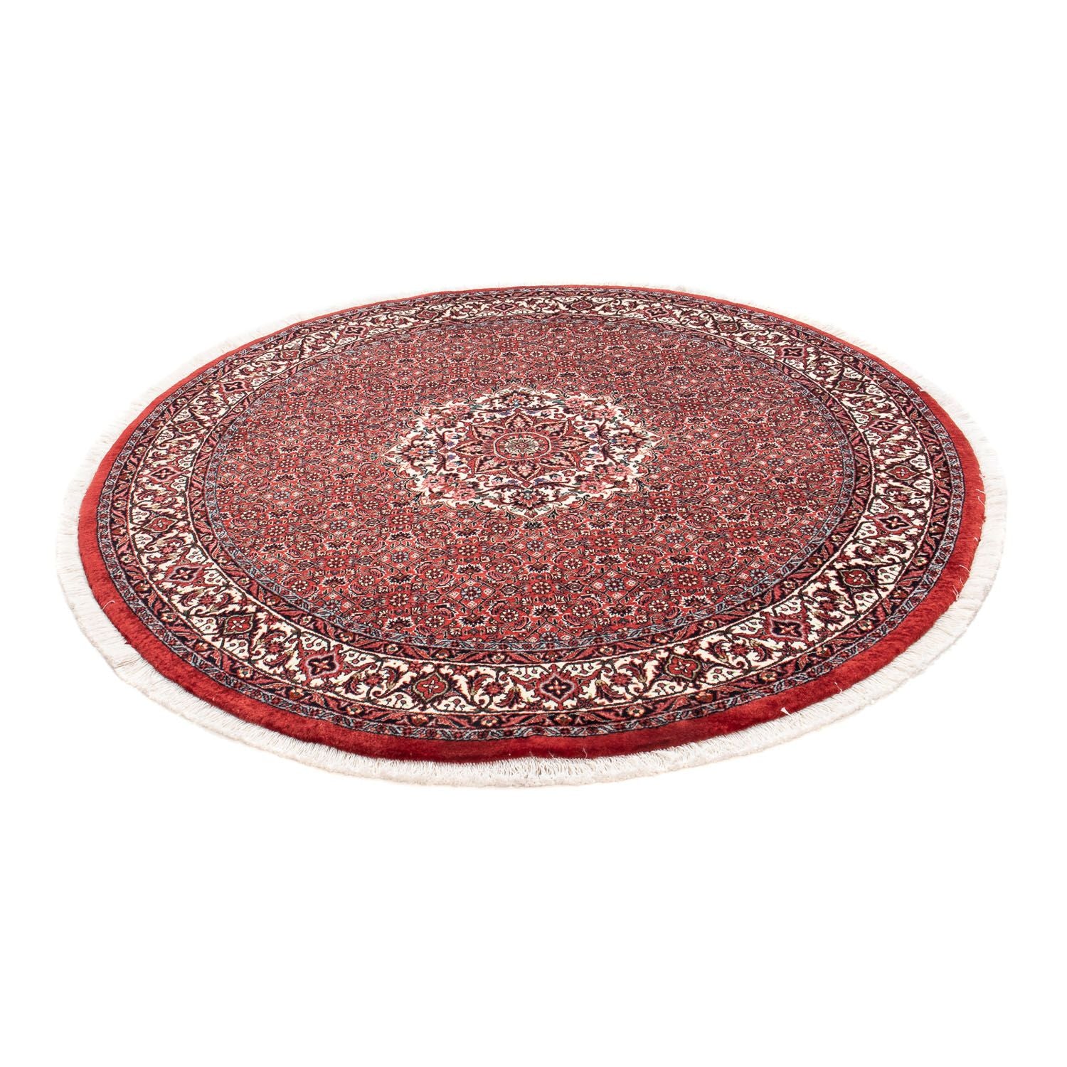 Alfombra persa - Bidjar redondo  - 150 x 150 cm - rojo oscuro
