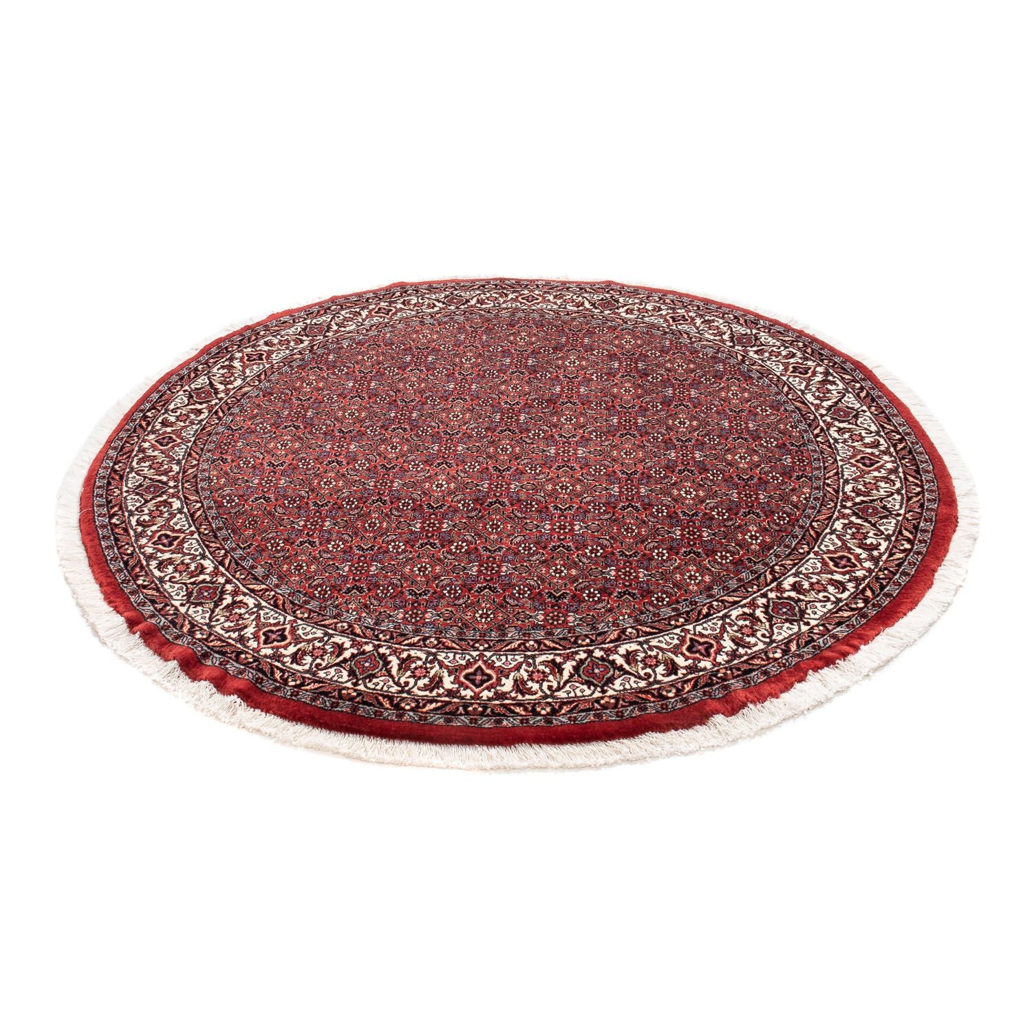 Alfombra persa - Bidjar redondo  - 150 x 150 cm - rojo oscuro