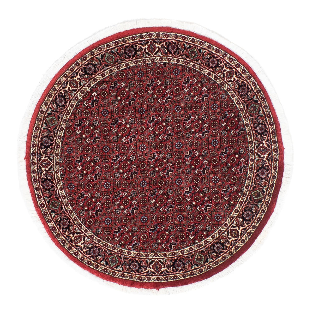 Alfombra persa - Bidjar redondo  - 105 x 105 cm - rojo oscuro