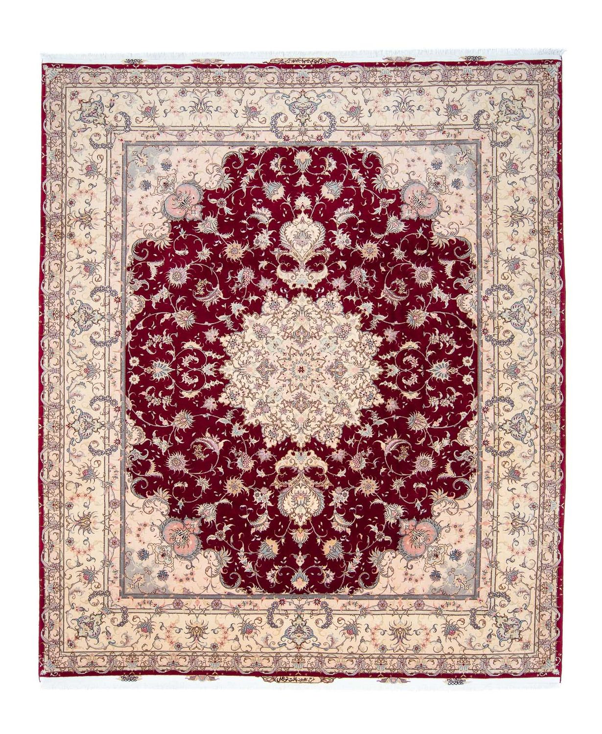 Alfombra Persa - Tabriz - Real - 293 x 248 cm - rojo oscuro