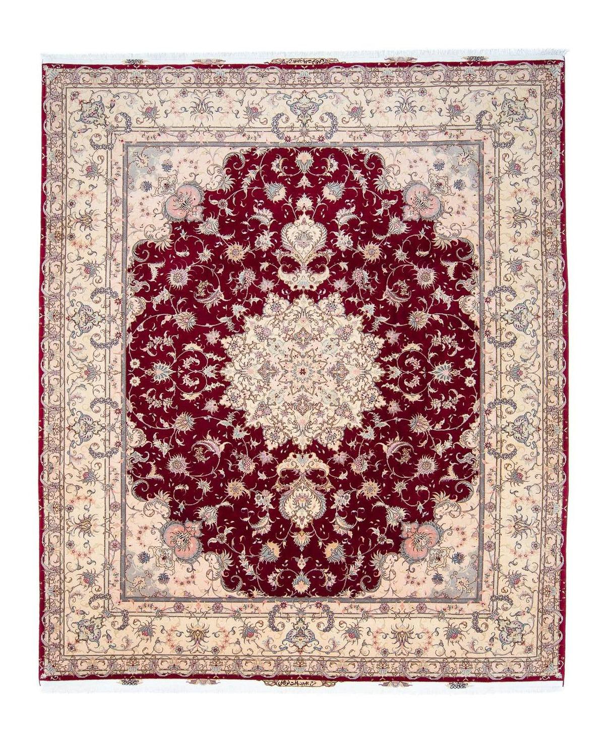 Alfombra Persa - Tabriz - Real - 293 x 248 cm - rojo oscuro