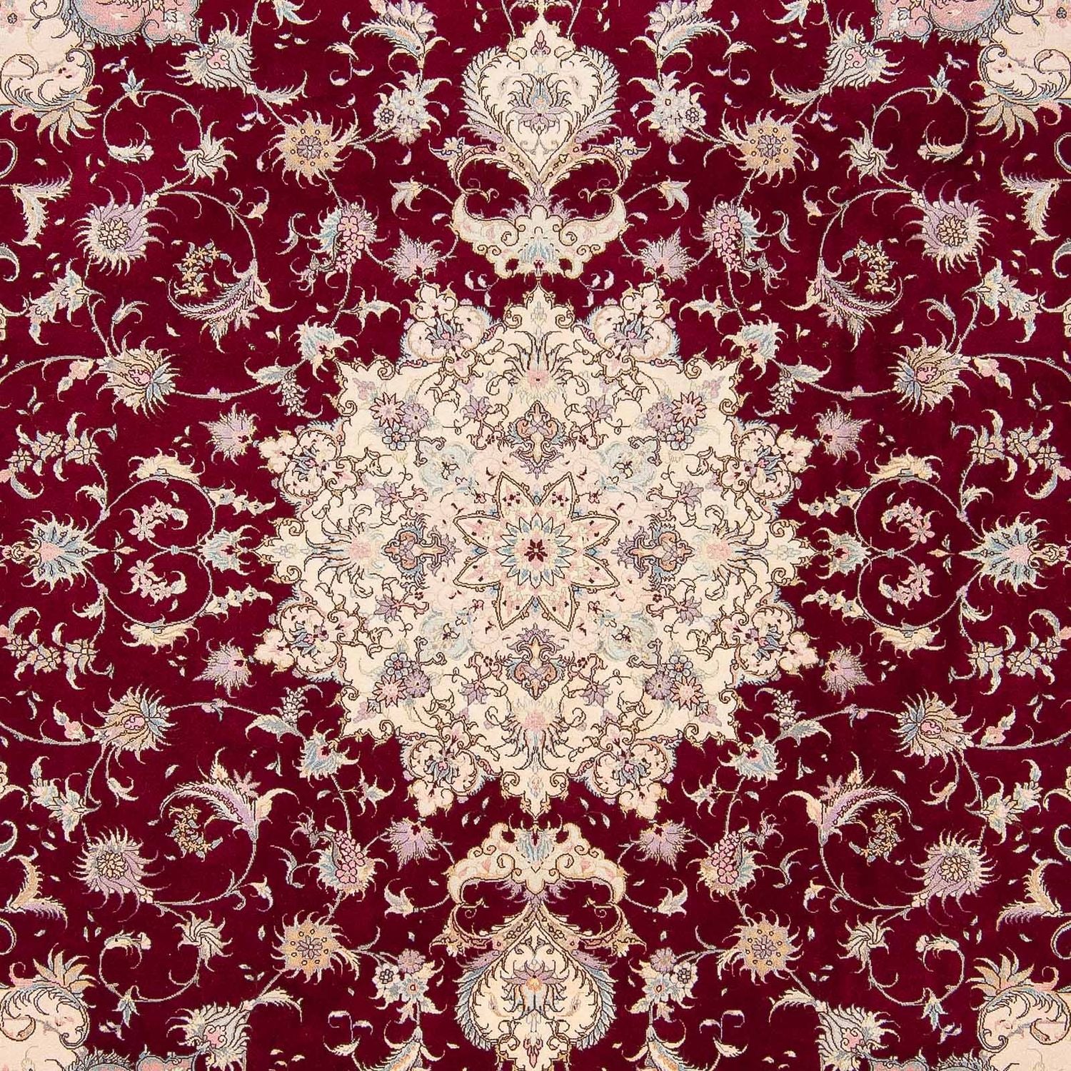 Alfombra Persa - Tabriz - Real - 293 x 248 cm - rojo oscuro