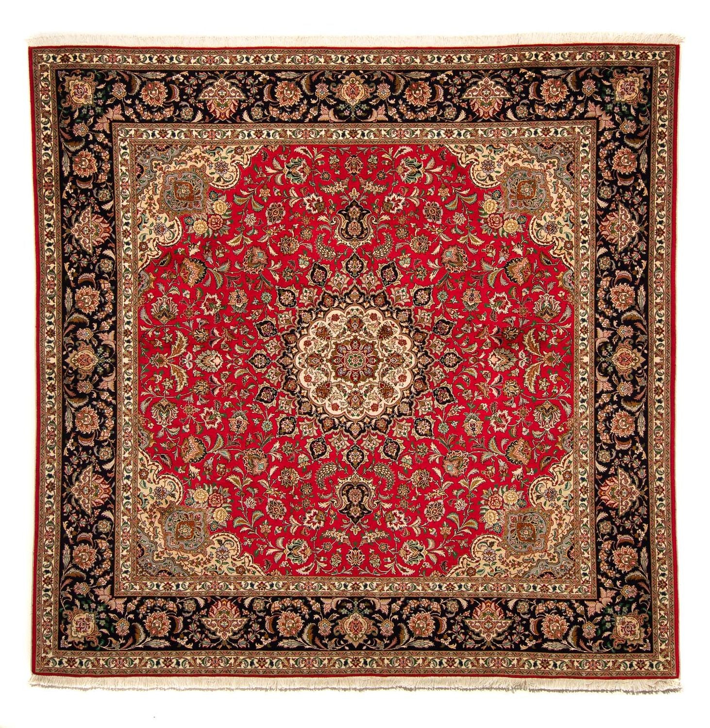 Alfombra Persa - Tabriz - Real cuadrado  - 251 x 251 cm - rojo
