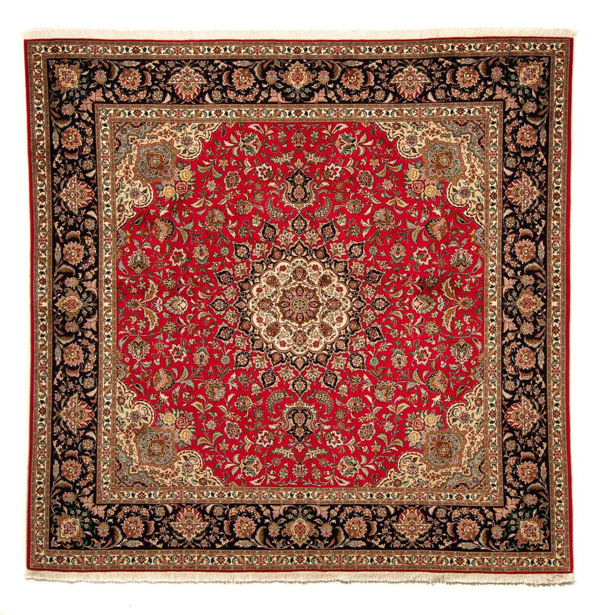 Alfombra Persa - Tabriz - Real cuadrado  - 251 x 251 cm - rojo