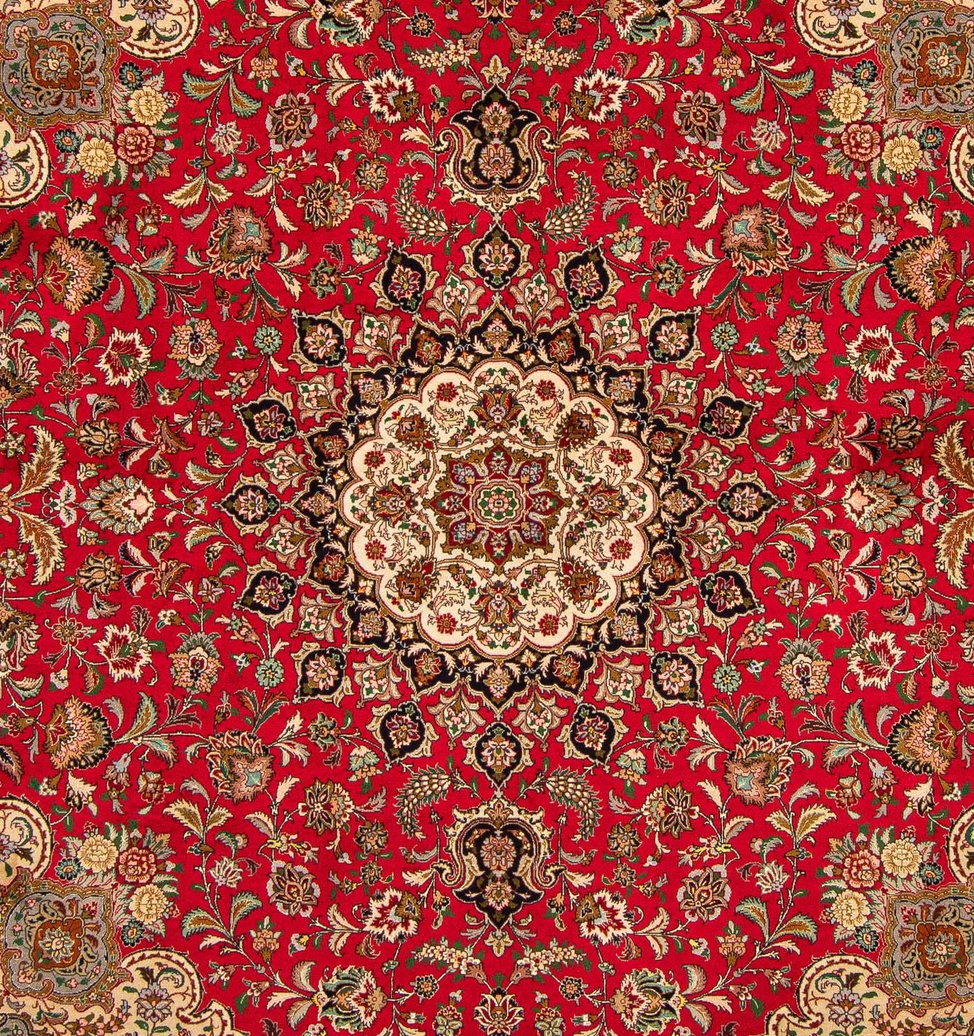 Alfombra Persa - Tabriz - Real cuadrado  - 251 x 251 cm - rojo