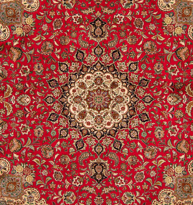Alfombra Persa - Tabriz - Real cuadrado  - 251 x 251 cm - rojo