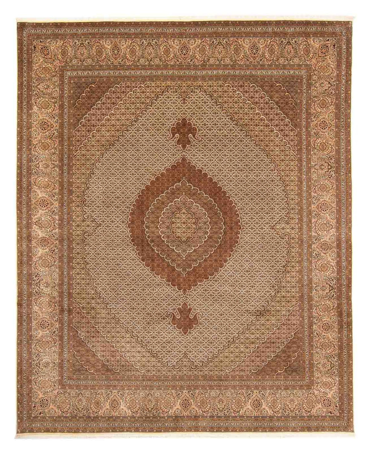 Alfombra persa - Tabriz - 387 x 305 cm - marrón claro