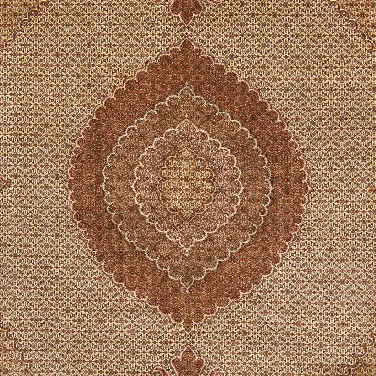 Alfombra persa - Tabriz - 387 x 305 cm - marrón claro