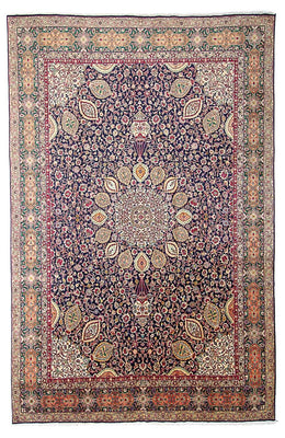 Alfombra Persa - Tabriz - Real - 436 x 292 cm - azul oscuro