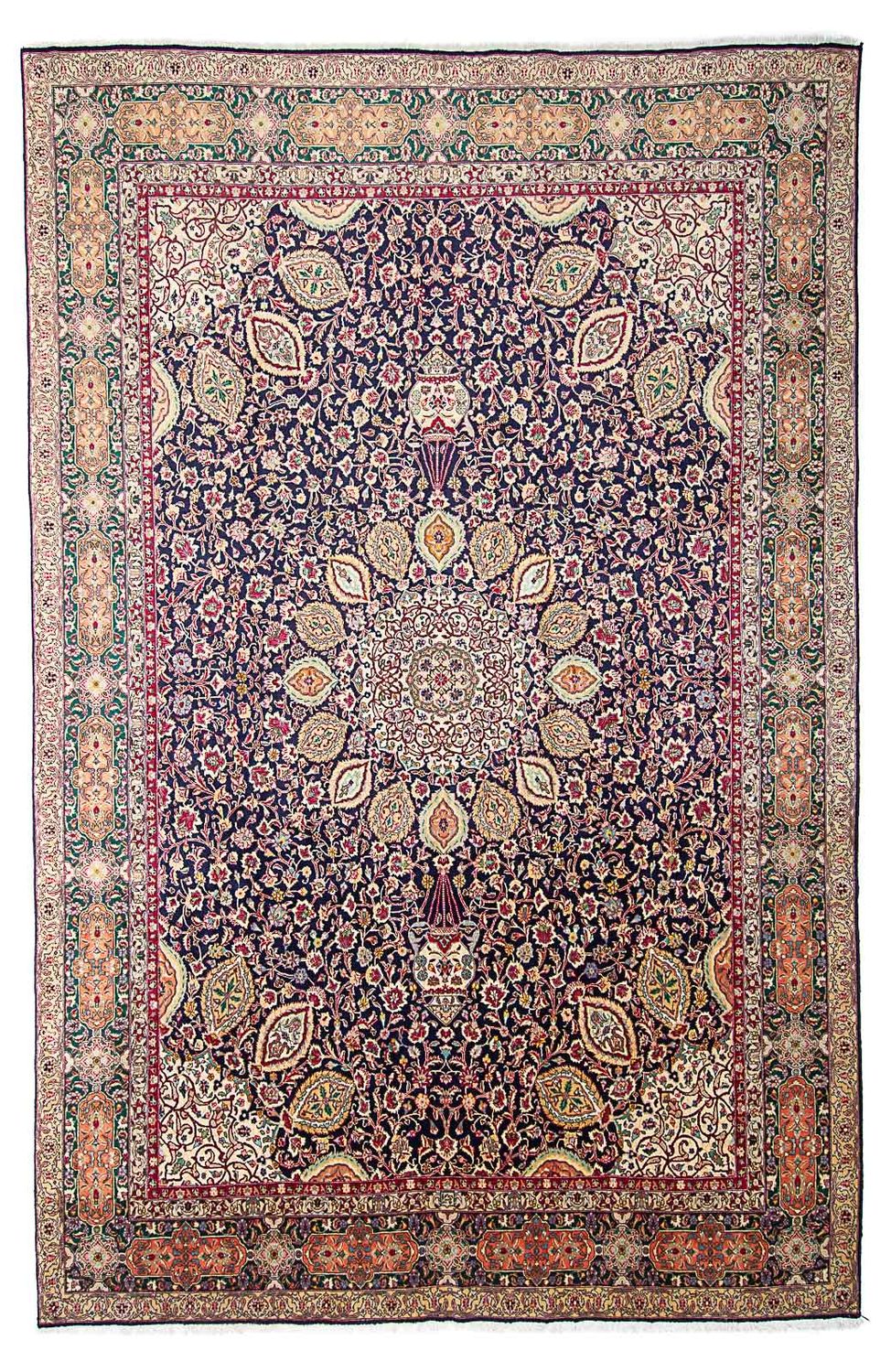 Alfombra Persa - Tabriz - Real - 436 x 292 cm - azul oscuro