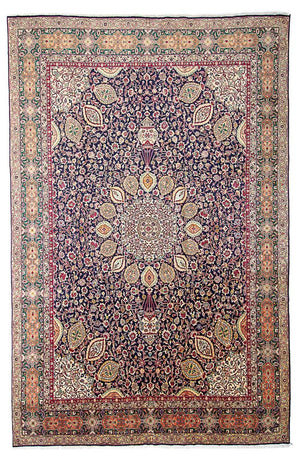 Alfombra Persa - Tabriz - Real - 436 x 292 cm - azul oscuro