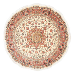 Alfombra Persa - Tabriz - Real redondo  - 150 x 150 cm - beige