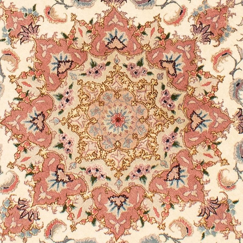 Alfombra Persa - Tabriz - Real redondo  - 150 x 150 cm - beige