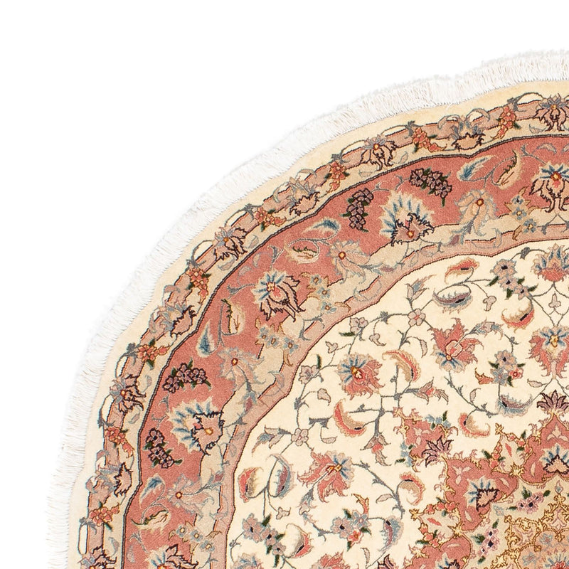 Alfombra Persa - Tabriz - Real redondo  - 150 x 150 cm - beige