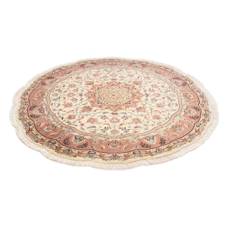 Alfombra Persa - Tabriz - Real redondo  - 150 x 150 cm - beige