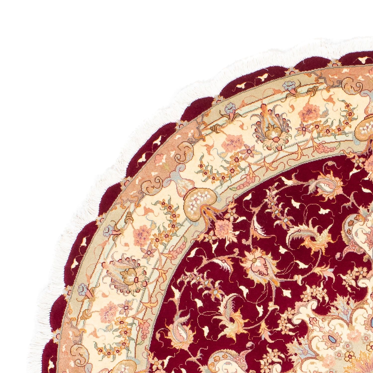Alfombra Persa - Tabriz - Real redondo  - 150 x 150 cm - rojo oscuro
